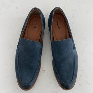 ALDO Almond Toe Slip On Suede Loafers Blue Sz 11